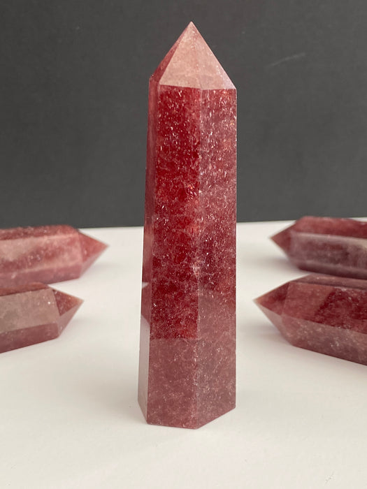 Strawberry Obsidian Quartz Point
