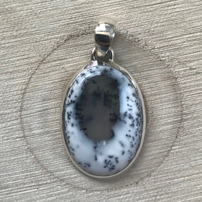 Dendritic Opal Pendant - 925 Sterling Silver