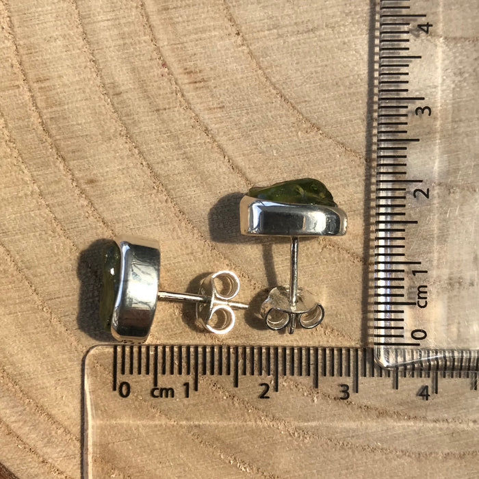 Peridot Earrings - Raw - 925 Sterling Silver