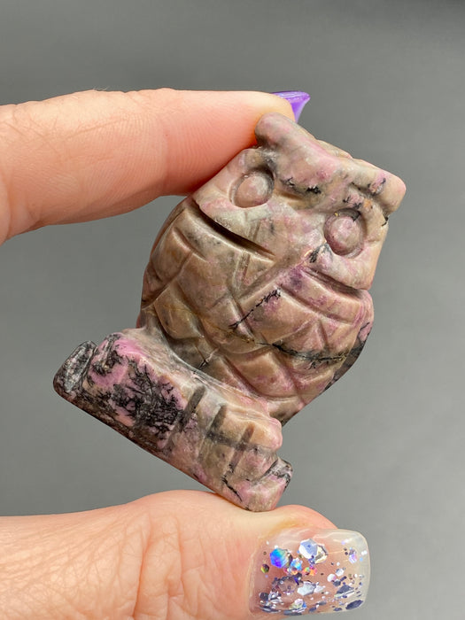 Rhodonite Crystal Owl