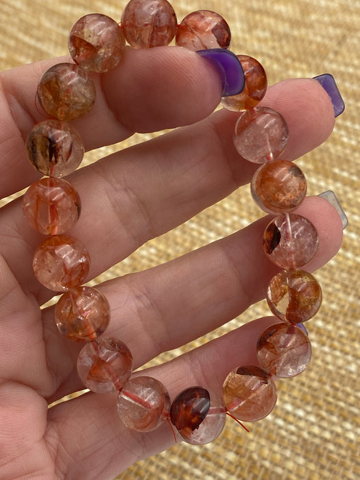 Fire Quartz Bead Bracelet