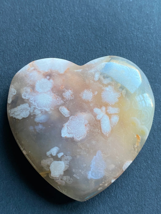 Flower Agate Heart - flat back (Cabochon Style) - Various Choices