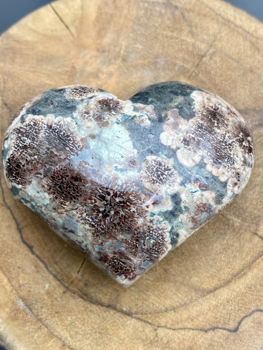 Green Russian Flower Agate Hearts - Various Choices