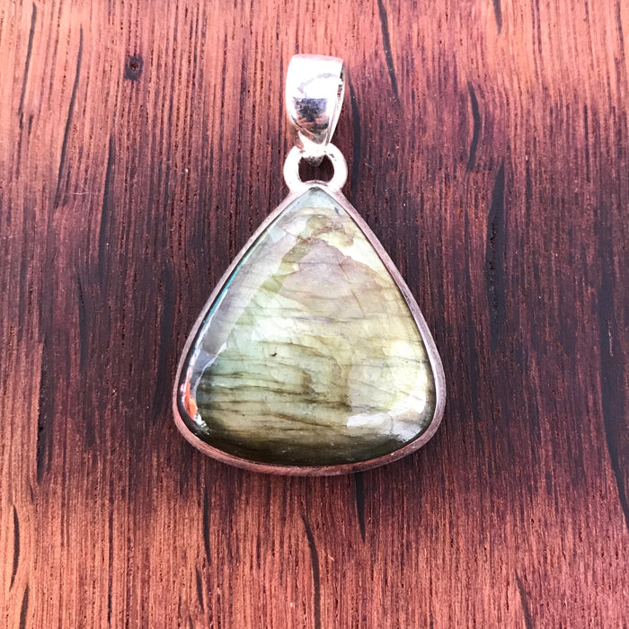 Labradorite Pendant - 925 Sterling Silver - Handmade