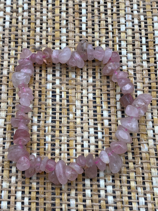 Rose Quartz Crystal Chip Bracelet