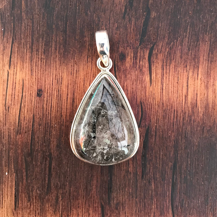 Tourmalinated Quartz Pendant - 925 Sterling Silver