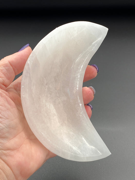 Selenite/Satin Spar Moon Charging Bowl - Large