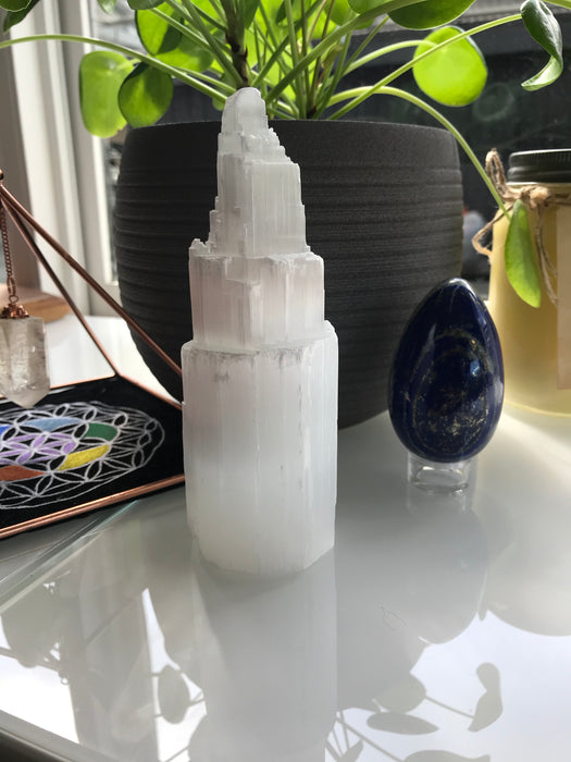 Selenite/Satin Spar Tower - 15cm