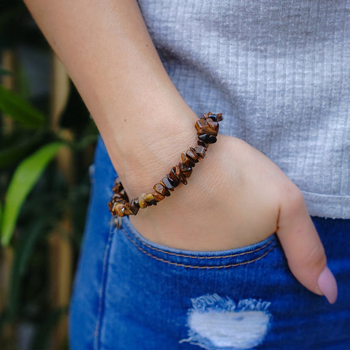 Tigers Eye Crystal Chip Bracelet