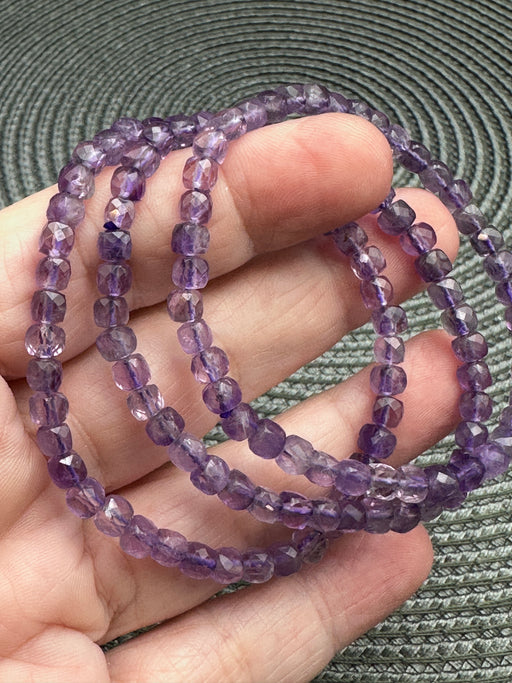 Amethyst Crystal Faceted Bead Bracelet