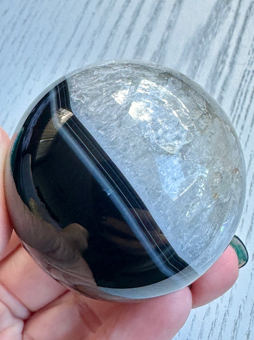 Black Agate Crystal Sphere