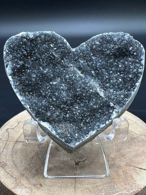 Black Amethyst Geode Heart