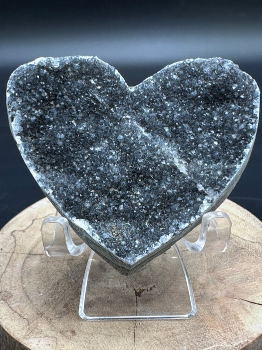 Black Amethyst Geode Heart