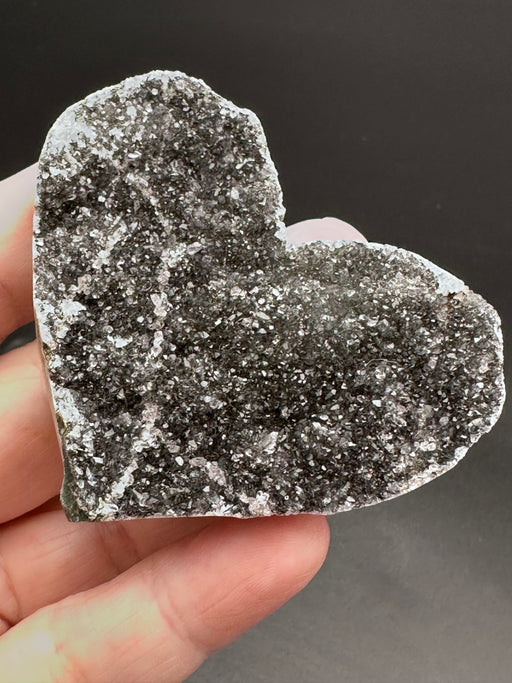  Black Amethyst Geode Heart 