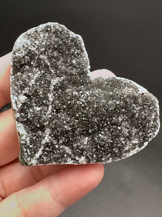  Black Amethyst Geode Heart 