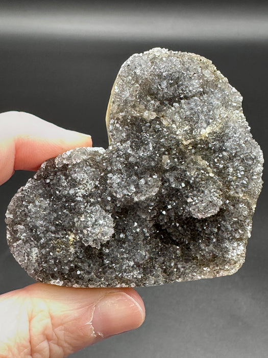  Black Amethyst Geode Heart 