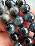 Black Aquamarine Bead Bracelet