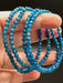 Blue Apatite Sparkling Faceted Bead Bracelet - 4mm