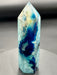 Blue Dyed Agate Point with sparkling Druzy