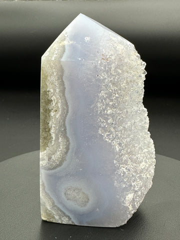 Blue Lace Agate Druzy Natural Crystal Point