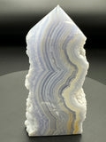 Blue Lace Agate Druzy Natural Crystal Point