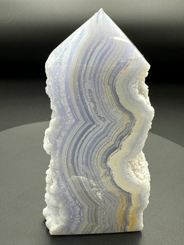 Blue Lace Agate Druzy Natural Crystal Point