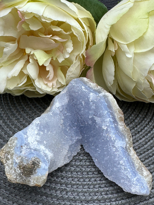 Blue Lace Agate Raw Specimen #1 - beautiful sparkling druzy