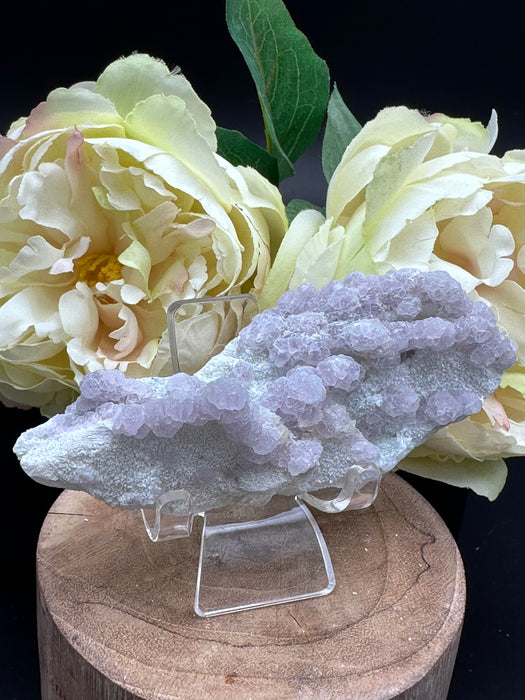 Botryoidal Purple Fluorite on Quartz with Chrysocolla