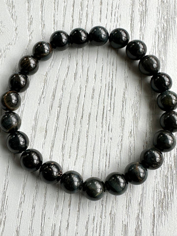 Dark Blue Tigers Eye Bead Bracelet