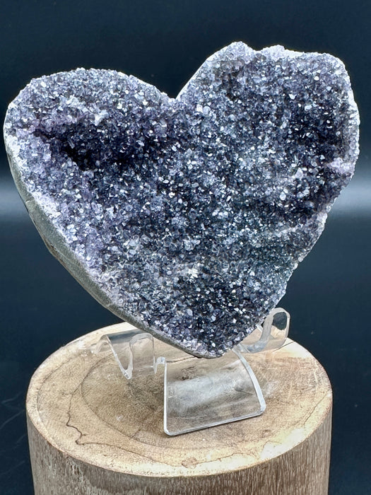 Deep Purple Amethyst Geode Heart