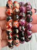 Dyed Fire Agate Bead Bracelet