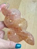 Fire Quartz Crystal Snake Carving