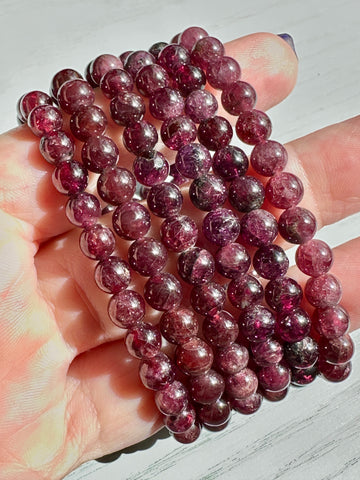 Garnet Bead Bracelet