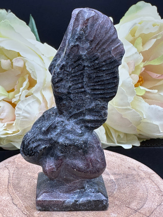 Garnet with Astrophyllite Crying Angel (Fallen Angel)