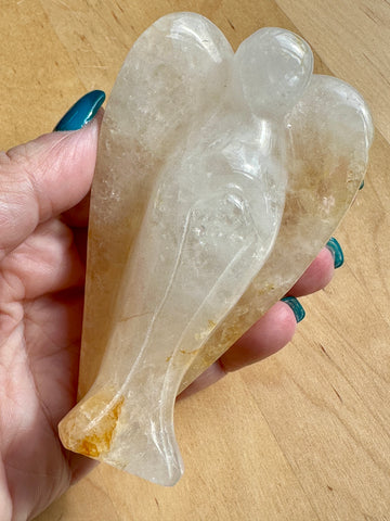 Golden Healer Guardian Angel Crystal Carving