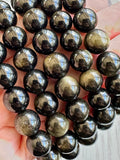 Golden Sheen Obsidian Bead Bracelet