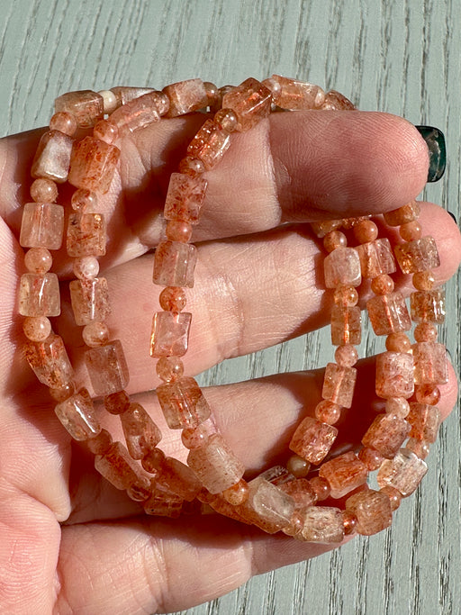  Golden Sunstone Bead Bracelets 