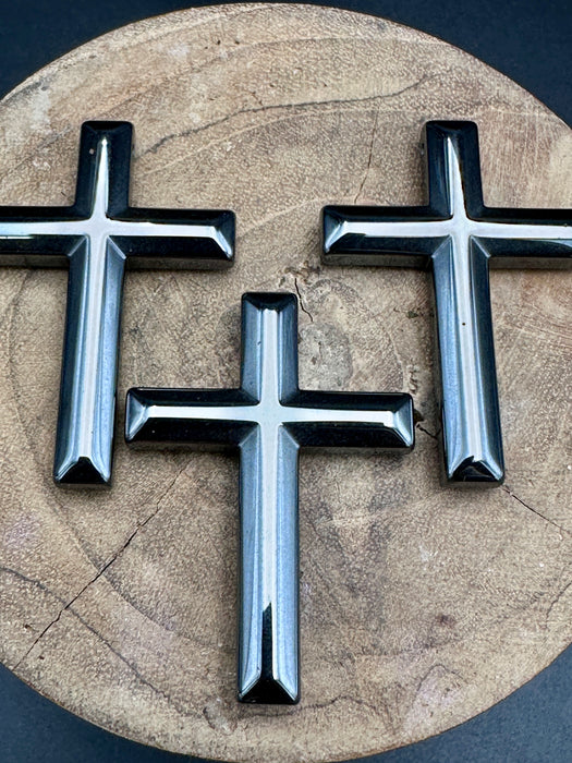 Hematite Polished Crucifix/Cross