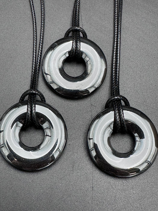 Hematite Polished Donut Pendant