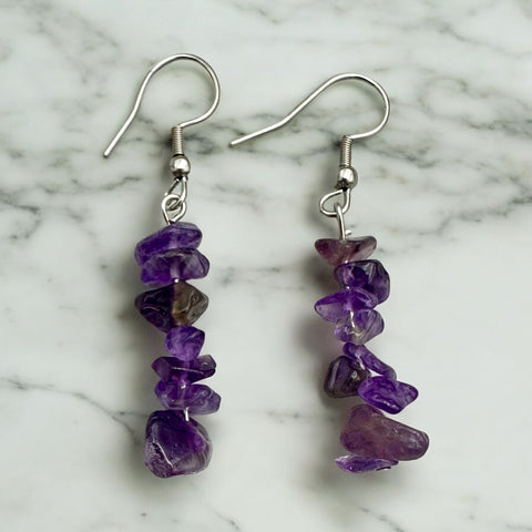 Amethyst Chip Earrings