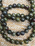 Dragon Bloodstone Bead Bracelet