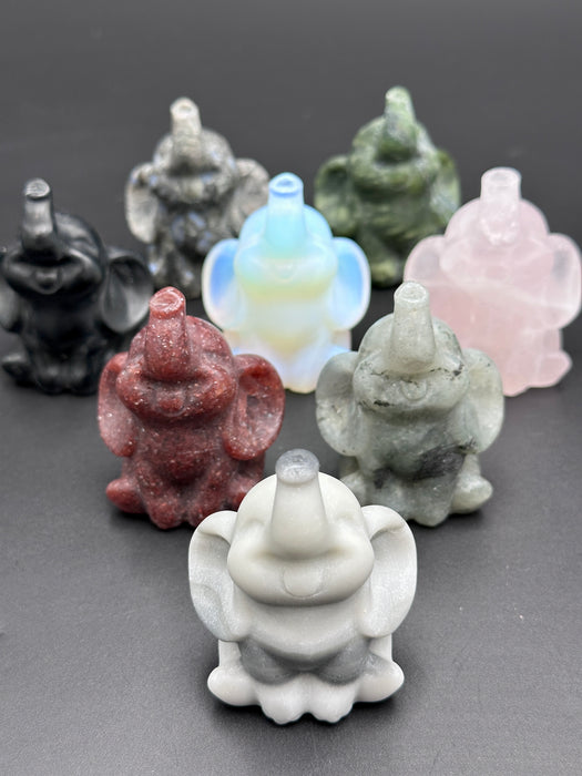 Crystal Dumbo Elephant Carvings