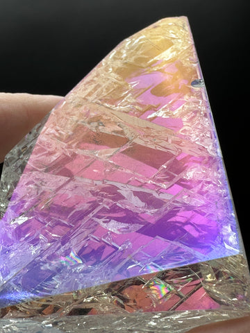 Aura Crackle Quartz Crystal Freeform