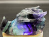 Rainbow Fluorite Crystal Dragons Head Carving