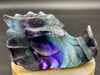 Rainbow Fluorite Crystal Dragons Head Carving