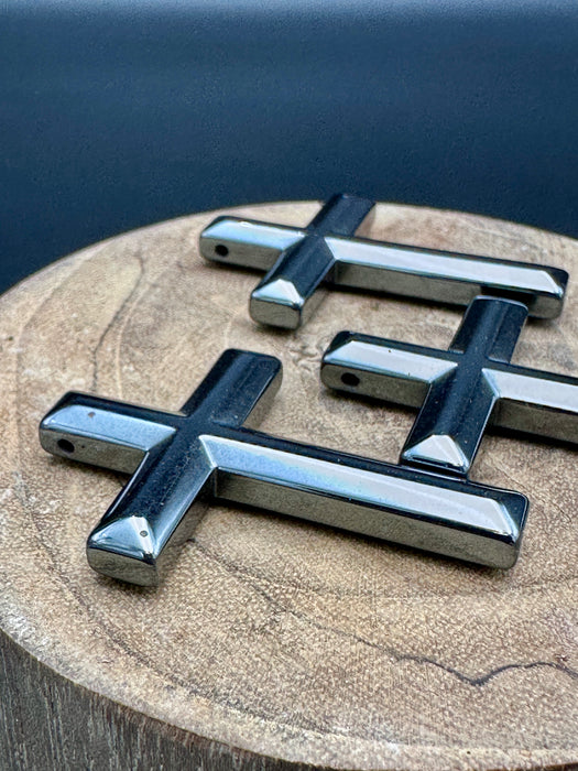 Hematite Polished Crucifix/Cross