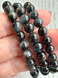 Black Aquamarine Bead Bracelet