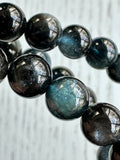 Black Aquamarine Bead Bracelet