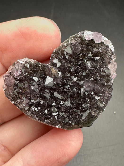  Black Amethyst Geode Heart 