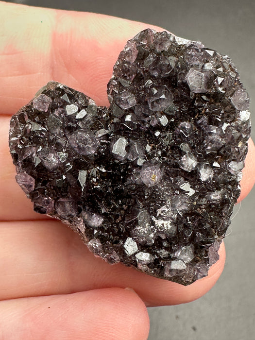 Black Amethyst Geode Heart